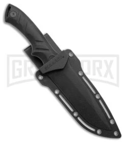 Schrade SCHF31 Fixed Blade Knife - Gray Plain -AKC Knife Shop Schrade SCHF31 DP Fixed Blade Black TPE Gray BHQ 28765 jr sheath large