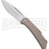 Schrade Slingshot Tan G-10 Lockback Knife - Satin Plain -AKC Knife Shop Schrade Slingshot LB Tan G 10 Satin BHQ 140098 jr 2 large