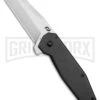 Schrade Slyte Black Stainless Steel Compact Frame Lock Knife - Satin Plain -AKC Knife Shop Schrade Styte Compact FL Black SS Satin BHQ 140061 jr large