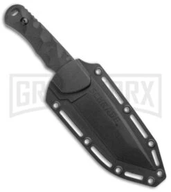 Schrade Regime Black G-10 Tanto Fixed Blade Knife - Black Plain -AKC Knife Shop Schrade Tanto Fixed AUS 8 Steel Balck G 10 Black BHQ 125128 jr sheath large