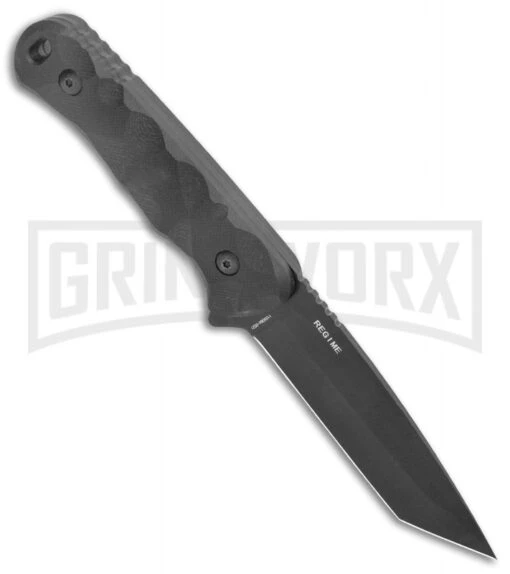 Schrade Regime Black G-10 Tanto Fixed Blade Knife - Black Plain -AKC Knife Shop Schrade Tanto Fixed AUS 8 Steel Balck G 10 Black BHQ 125128 jr spine large