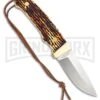 Schrade Uncle Henry Pro Hunter Brown Staglon Fixed Blade Knife - Satin Plain -AKC Knife Shop Schrade Uncle Henry Pro Hunter Brown Staglon Satin BHQ 62070 er large