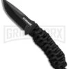 Schrade SCHF46 Black Paracord Neck Knife Fixed Blade - Black Plain -AKC Knife Shop Schrade full tang neck knife black paracord black SCHF46 BHQ 62027 er large