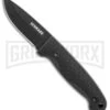 Schrade Small Frontier Black TPE Fixed Blade Knife - Black Plain -AKC Knife Shop Schrade small frontier full tang black TPE black SCHF56 BHQ 62037 er large