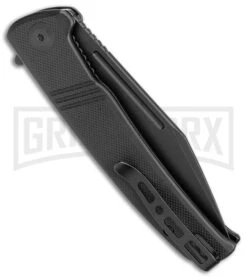 SENCUT Brazoria Black G-10 Liner Lock Knife - Black SW Plain -AKC Knife Shop Sencut Brazoria LL Black G 10 Black SW BHQ 164929 jr side large