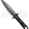 Smith & Wesson Black SWF606 Double-Edged Boot Knife - Black Stonewash Plain -AKC Knife Shop Smith Wesson DE Boot Knife Black G 10 Black SW SWF606 BHQ 67517 jr large