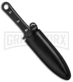 Smith & Wesson Black SWF606 Double-Edged Boot Knife - Black Stonewash Plain -AKC Knife Shop Smith Wesson DE Boot Knife Black G 10 Black SW SWF606 BHQ 67517 jr sheath large