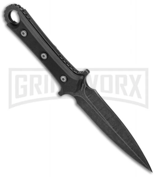 Smith & Wesson Black SWF606 Double-Edged Boot Knife - Black Stonewash Plain -AKC Knife Shop Smith Wesson DE Boot Knife Black G 10 Black SW SWF606 BHQ 67517 jr spine large