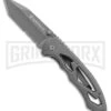 Smith & Wesson CK400LTS Gray Frame Lock Folding Knife - Gray Plain -AKC Knife Shop Smith Wesson FL Gray SS Gray CK400LTS BHQ 62930 jr large