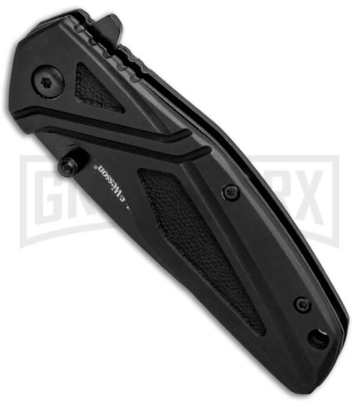 Smith & Wesson 1084308 Black Folding Knife - Black Plain -AKC Knife Shop Smith Wesson LL Black Black 1084308 BHQ 80713 jr spine large