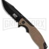 Smith & Wesson M&P Liner Lock Knife Tan/Black SWMP13GLS - Black Serr -AKC Knife Shop Smith Wesson MP tan black black serr SWMP13GLS BHQ 68962 er large