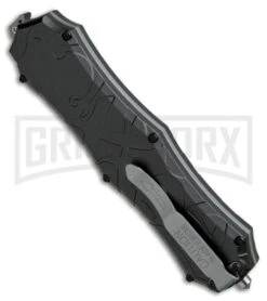 Smith & Wesson Spring Assisted Finger Actuator Tanto OTF Knife - Black Plain -AKC Knife Shop Smith Wesson OTF Assist Finger Actuator Tanto Black SWOTF9TB BHQ 67477 jr side large