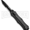 Smith & Wesson Spring Assisted Finger Actuator Tanto OTF Knife - Black Serr -AKC Knife Shop Smith Wesson OTF Assist Finger Actuator Tanto Black Serr SWOTF9TBS BHQ 67474 jr large