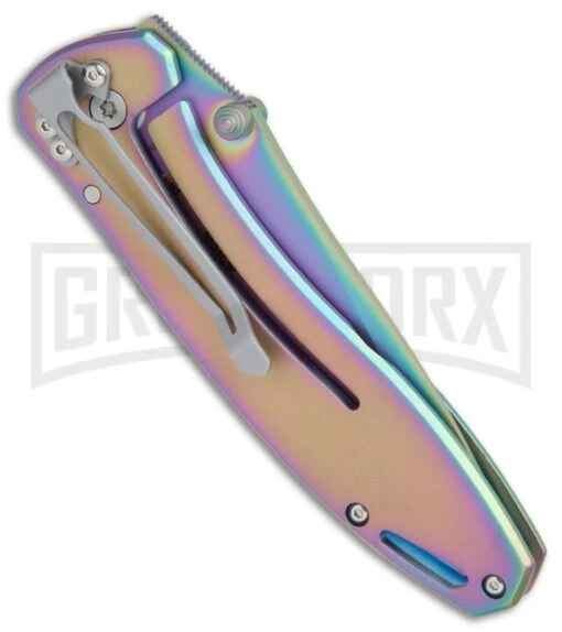 Smith & Wesson Rainbow Reflection Folding Knife - Spectrum Plain -AKC Knife Shop Smith Wesson Reflection rainbow spectrum BHQ 75354 er side large