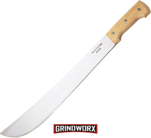 Tramontina Machete Wood Fixed Blade Knife - Satin Plain -AKC Knife Shop TT1018 large