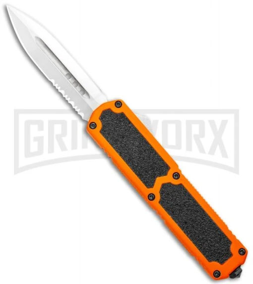 Titan Orange D/A OTF Automatic Knife - Satin Dagger Serr -AKC Knife Shop Titan DA OTF Orange Auto Satin Dagger Serr GX 36413 jr large