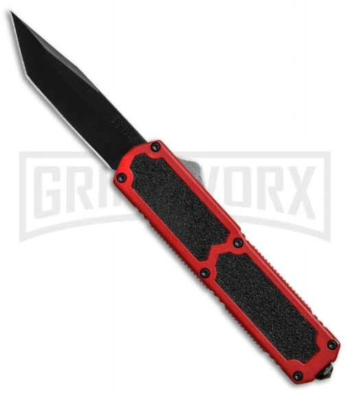 Titan Red D/A OTF Automatic Knife - Tanto Black Plain -AKC Knife Shop Titan Red DA Tanto black plain BP 25698 er large