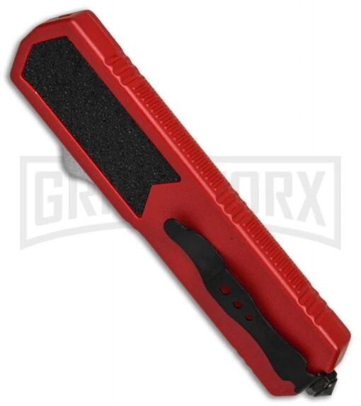 Titan Red D/A OTF Automatic Knife - Tanto Black Plain -AKC Knife Shop Titan Red DA Tanto black plain BP 25698 er side large