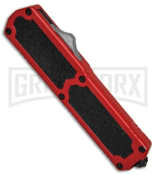 Titan Red D/A OTF Automatic Knife - Tanto Black Plain -AKC Knife Shop Titan Red DA Tanto black plain BP 25698 er spine large