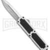 Titan White D/A OTF Sim Carbon Fiber Automatic Knife - Dagger Satin Plain -AKC Knife Shop Titan White DA Sim CF dagger satin plain BP 25635 er large