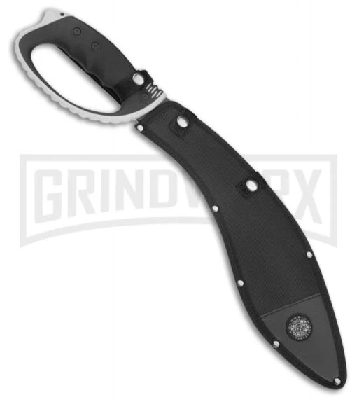 United Cutlery 15" Colombian Survival Kukri Fixed Blade Knife - Black Plain -AKC Knife Shop United Cutlery Colombian Survival Kukri black BHQ 81412 er sheath large