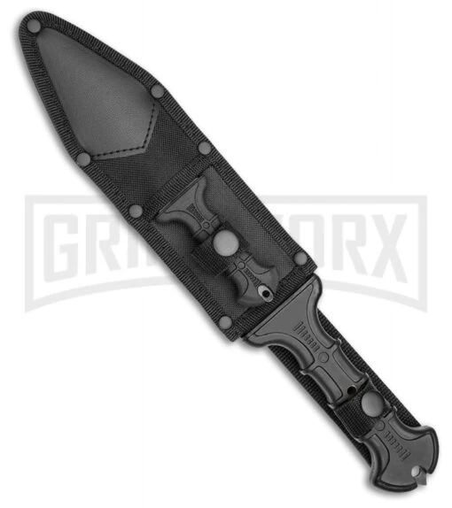 United Cutlery Commander Gladius Black FRN Combat Knife Set Of 2 - Black Plain -AKC Knife Shop United Cutlery Commander Gladius Black FRN Combat Knife set of 2 black plain BHQ 70769 er sheath large