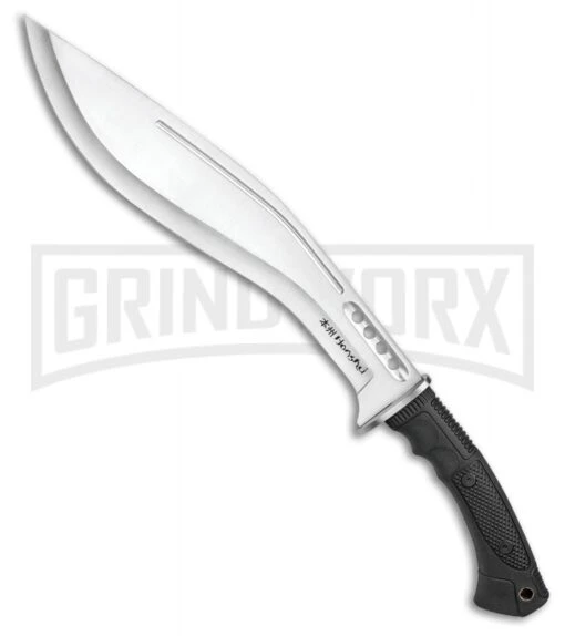 United Cutlery Honshu Boshin Kukri Black TPR Fixed Blade Machete - Satin Plain -AKC Knife Shop United Cutlery Honshu Boshin Kukri Black TPR Machete Satin Plain BHQ 81679 er large