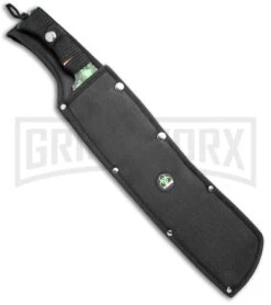 Z-Hunter 18" Green Skull Camo Machete Fixed Blade - Green Serr -AKC Knife Shop Z Hunter 18in Green Skull Camo Machette Green Serr ZB 157SC BP 19892 jr sheath large