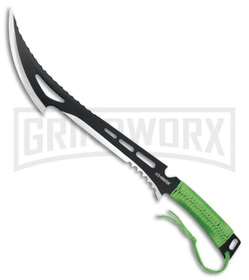 Z-Hunter Annihilator Green Machete - Two-Tone Serr -AKC Knife Shop Z Hunter Annihilator Machete Green TT BP 22676 jr large