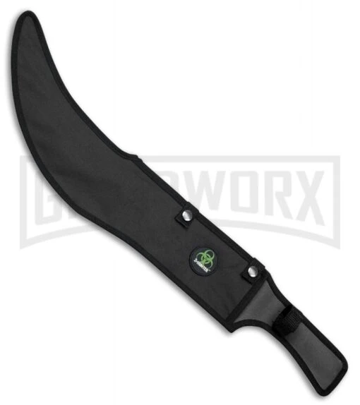 Z-Hunter Annihilator Green Machete - Two-Tone Serr -AKC Knife Shop Z Hunter Annihilator Machete Green TT BP 22676 jr sheath large