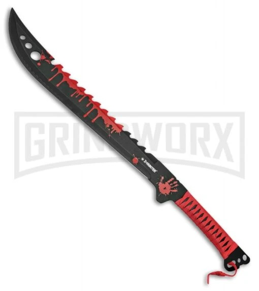 Z-Hunter Armageddon Red Machete - Black Plain -AKC Knife Shop Z Hunter Armageddon Machete Red Black BP 22779 jr large