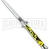 SKM AB 11" Italian Stiletto Yellow Swirl Killer Bee Automatic Knife - Dagger -AKC Knife Shop ab 11in yellow swirl dagger cm large