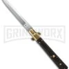 AGA Campolin 13" Italian Frosolone Ebony Wood Automatic Knife - Bayonet -AKC Knife Shop aga 13in ebony pick single brass boist cm large