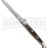 A.G.A. Campolin 16" Stag Horn Sicilian Ring Pull Automatic Knife - Bayonet -AKC Knife Shop aga 16 stag sicilian ring large