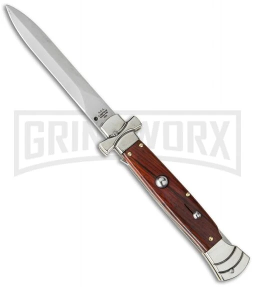 A.G.A. Campolin 9" Maltese Cross Stiletto Cocobolo Automatic Knife - Dagger -AKC Knife Shop aga 9in maltese coco dagger cm large