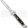 A.G.A. Campolin 9" Maltese Cross Stiletto Dark Horn Automatic Knife - Dagger -AKC Knife Shop aga 9in maltese dark horn dagger cm large