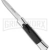 AKC 077 Concord Polish/Black OTF Automatic Knife - Dagger Satin Plain -AKC Knife Shop akc 3 sinatra silver dagger large