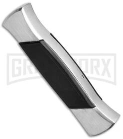 AKC 777 Blackfinger Brushed Aluminum OTF Automatic Knife - Black Plain -AKC Knife Shop akc 777 flat black side large