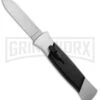 AKC 777 Blackfinger Brushed Aluminum OTF Automatic Knife - Flat Grind Satin -AKC Knife Shop akc blackfinger brushed alum satl bhq 50801 jr large