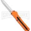 AKC F-20 Orange D/A OTF Dagger Automatic Knife - Satin Plain -AKC Knife Shop akc f 20 da otf auto black Orange aluminum Satin dagger BHQ 177350 jr large