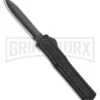 AKC F-20 Black D/A OTF Automatic Knife - Dagger Black Plain -AKC Knife Shop akc f 20 da otf auto black aluminum black dagger BHQ 177898 jr large