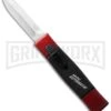 AKC Minion Concord Red/Black OTF Automatic Knife - Dagger Satin Plain -AKC Knife Shop akc minion red black dagger cm bhq 31090 large