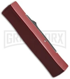 AKC Minion Concord Red/Black OTF Automatic Knife - Dagger Satin Plain -AKC Knife Shop akc minion red black dagger side cm large