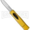 AKC Minion Concord Yellow OTF Automatic Knife - Satin Plain -AKC Knife Shop akc minion satin flat yellow BHQ 36365 dl large