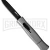 AKC 077 Gray OTF Automatic Knife - Black Flat -AKC Knife Shop akc otf 077 black flat grey dl large