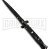 9" Anomaly Stiletto Tactical Black Automatic Knife - Bayonet -AKC Knife Shop anomaly stiletto a155kbbk black auto large