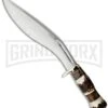 Blackjack Knives Kukri Stag Fixed Blade Knife - Satin Plain -AKC Knife Shop black jack knives bj 053 large