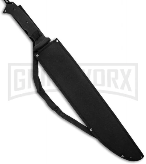 United Cutlery Black Legion Jungle Hunter Machete Fixed Blade Knife - Black Plain -AKC Knife Shop blade play fixed bv124 sheath cm large