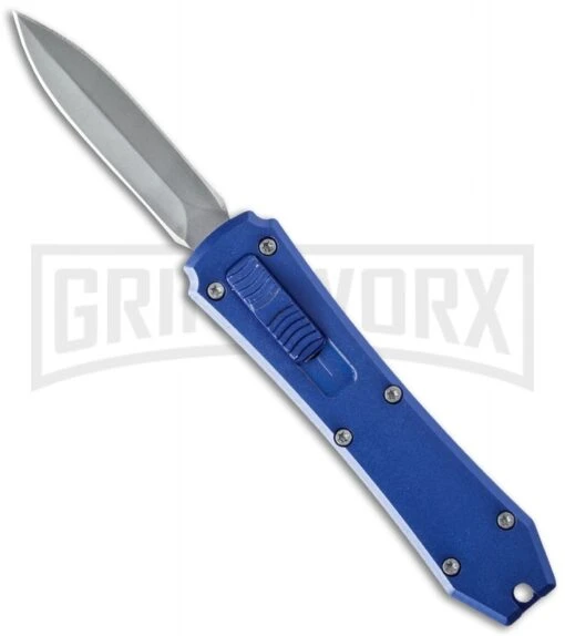 Coffin Blaster Metallic Blue DA/OTF Automatic Knife - Bead Blast Plain -AKC Knife Shop blade play otf t279931 9 large