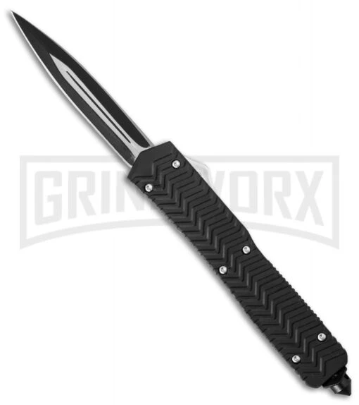 Tread Black D/A OTF Automatic Knife - Dagger Black Plain -AKC Knife Shop bladeplay otf hk87310 cm large